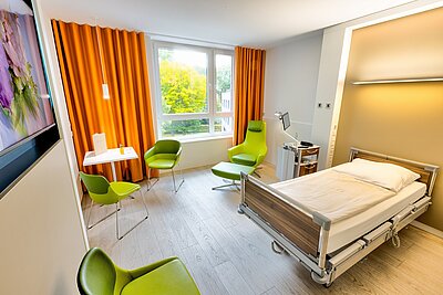 Renoviertes Ein-Bett-Zimmer im Krankenhaus Maria-Hilf in Bergheim